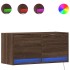 Mueble de TV de pared con luces LED roble marrón 80x31x35