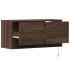 Mueble de TV de pared con luces LED roble marrón 80x31x35
