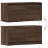 Mueble de TV de pared con luces LED roble marrón 80x31x35