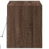 Mueble de TV de pared con luces LED marrón roble 100x31x35