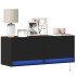 Mueble de TV de pared con luces LED negro 100x31x35