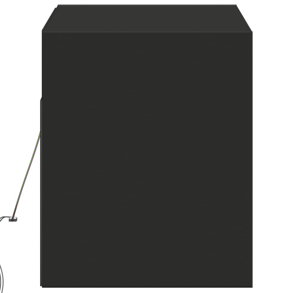 Mueble de TV de pared con luces LED negro 100x31x35