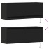 Mueble de TV de pared con luces LED negro 100x31x35