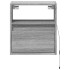 Mesitas de noche de pared con luces LED 2 unidades gris