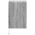 Mesitas de noche de pared con luces LED 2 unidades gris