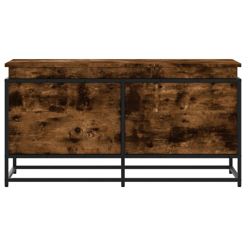 Caja de almacenaje con tapa madera roble ahumado 100x40x51,5