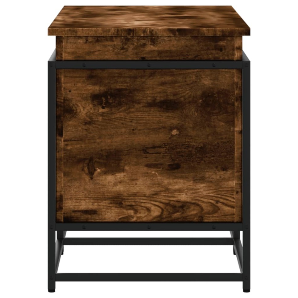 Caja de almacenaje con tapa madera roble ahumado 100x40x51,5