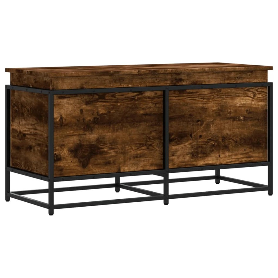 Caja de almacenaje con tapa madera roble ahumado 100x40x51,5