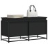 Caja almacenaje con tapa madera ingeniería negro 100x40x51,5