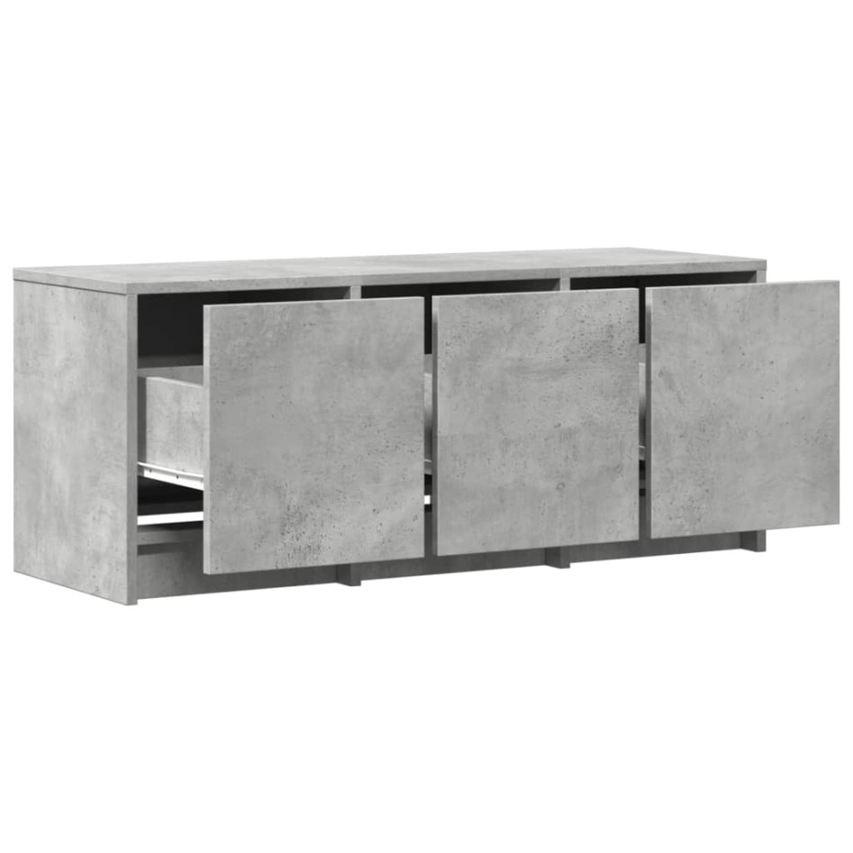 Mueble de TV LED madera ingeniería gris hormigón 97x34x40