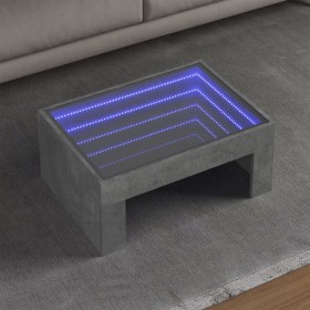 Mesa de centro con Infinity LED gris hormigón 70x50x30
