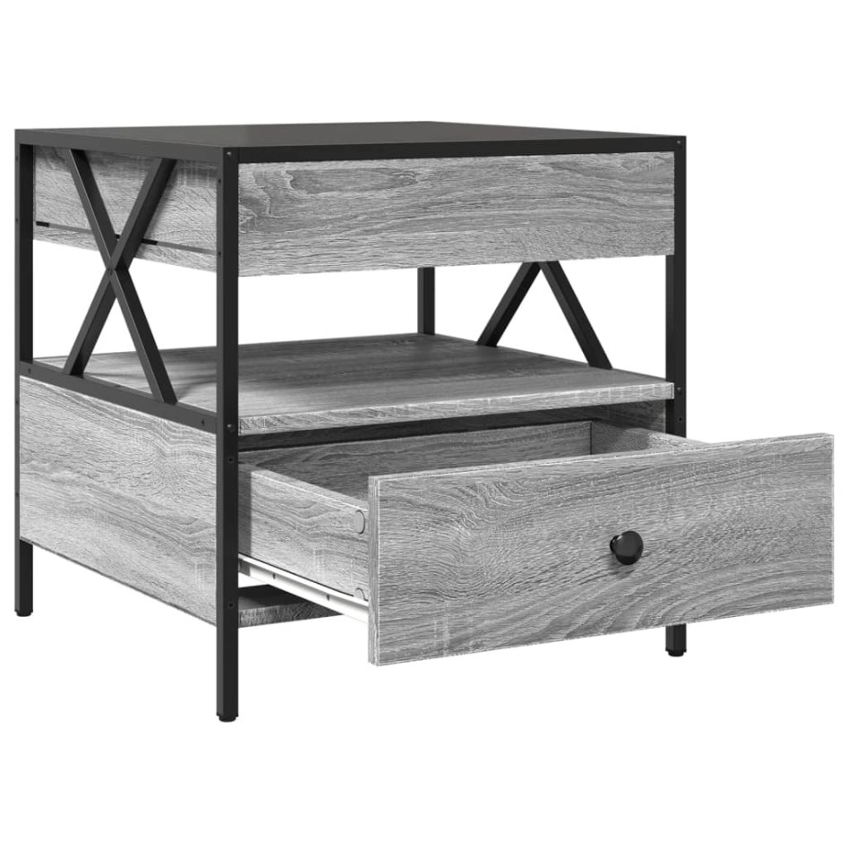 Mesa de centro con Infinity LED gris Sonoma 50x50x51