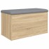 Banco con almacenaje madera ingeniería roble Sonoma 82x42x45