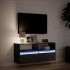 Mueble de TV de pared con luces LED negro 100x31x45