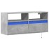 Mueble de TV de pared con luces LED gris hormigón 100x31x45