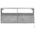 Mueble de TV de pared con luces LED gris hormigón 100x31x45