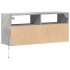 Mueble de TV de pared con luces LED gris hormigón 100x31x45