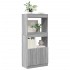 Aparador de madera de ingeniería gris Sonoma 63x33x140