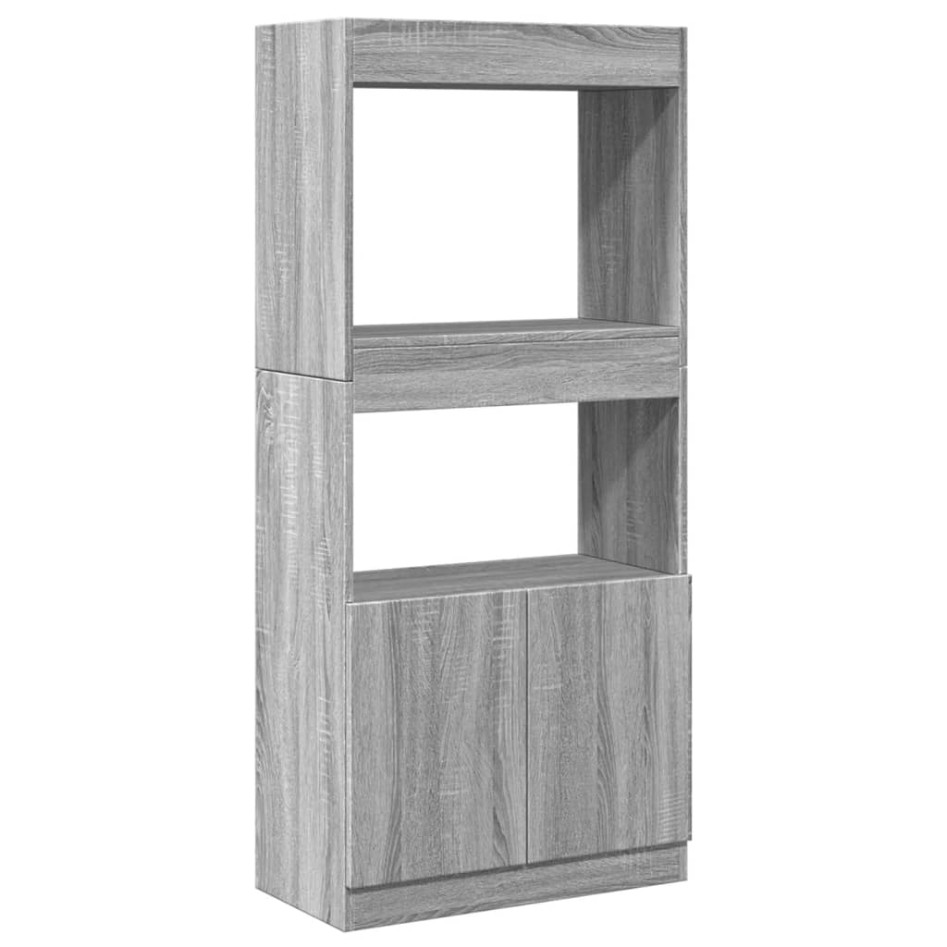 Aparador de madera de ingeniería gris Sonoma 63x33x140