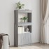 Aparador de madera de ingeniería gris Sonoma 63x33x140