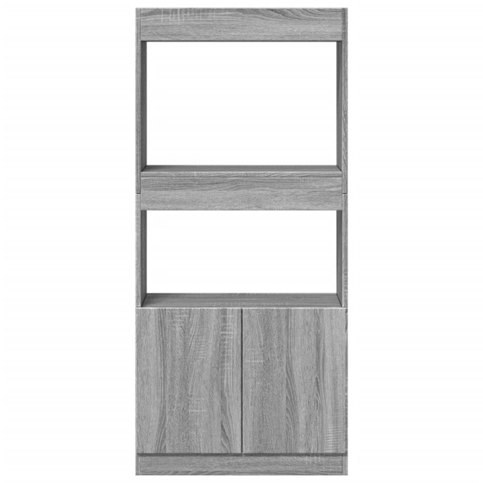 Aparador de madera de ingeniería gris Sonoma 63x33x140