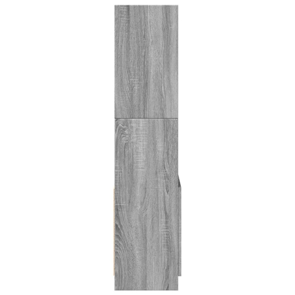 Aparador de madera de ingeniería gris Sonoma 63x33x140