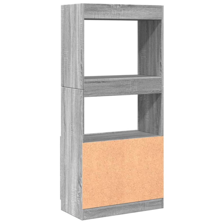 Aparador de madera de ingeniería gris Sonoma 63x33x140