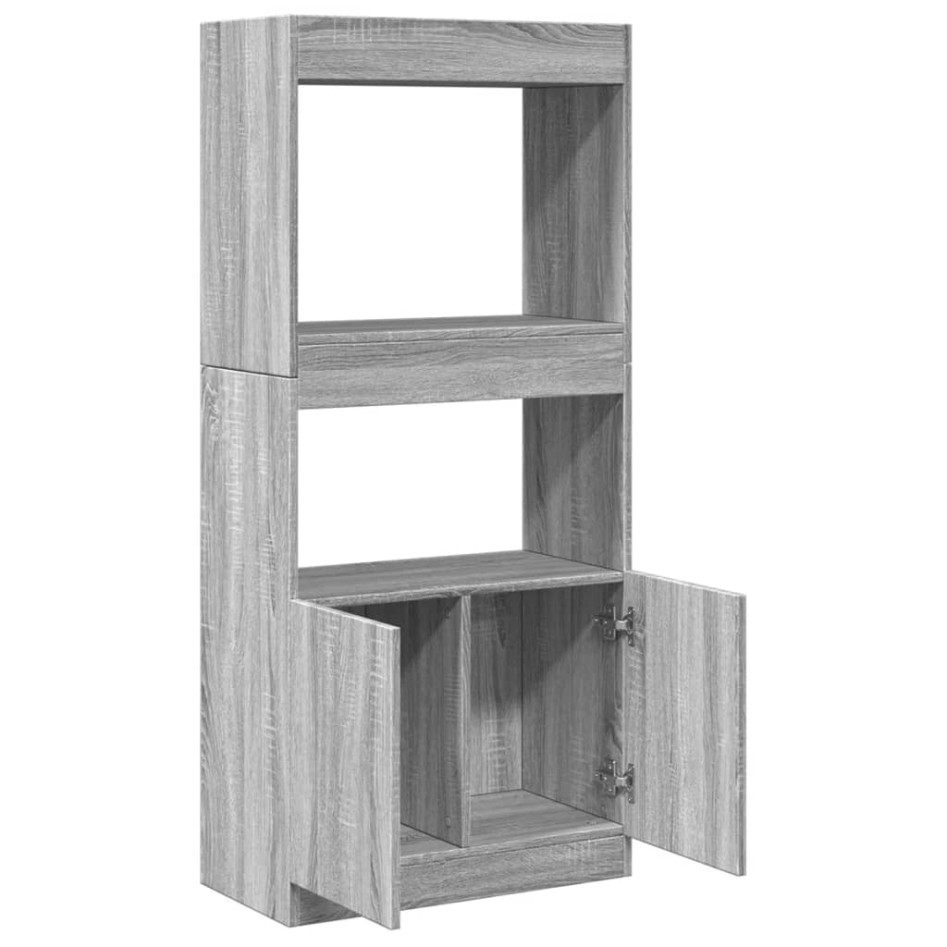 Aparador de madera de ingeniería gris Sonoma 63x33x140
