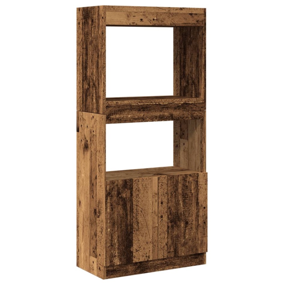 Aparadorde madera de ingeniería madera envejecida 63x33x140