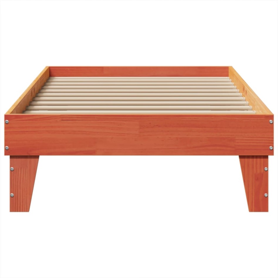 Estructura de cama sin colchón madera maciza marrón 90x190