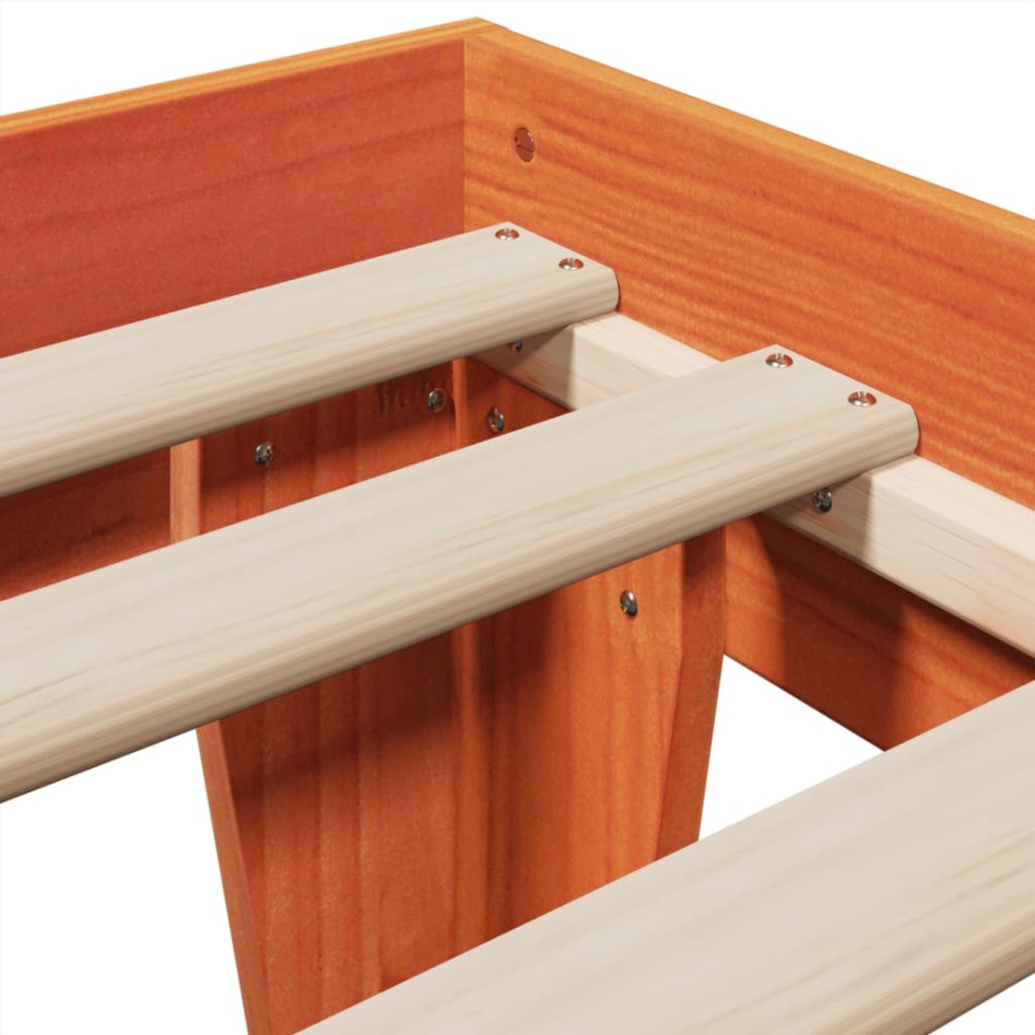 Estructura de cama sin colchón madera maciza marrón 90x190