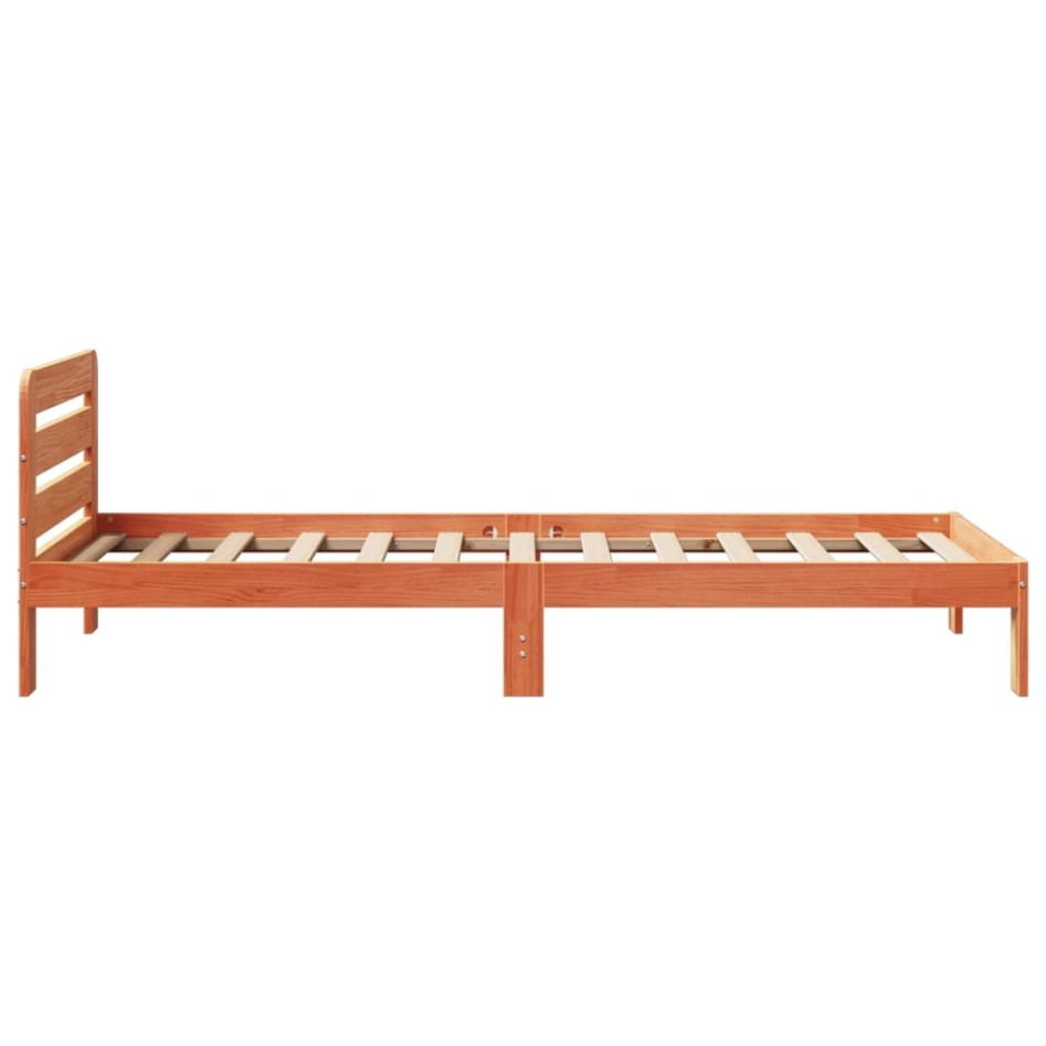 Estructura de cama sin colchón madera maciza marrón 75x190