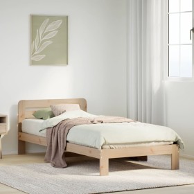 Estructura de cama sin colchón madera maciza pino 75x190