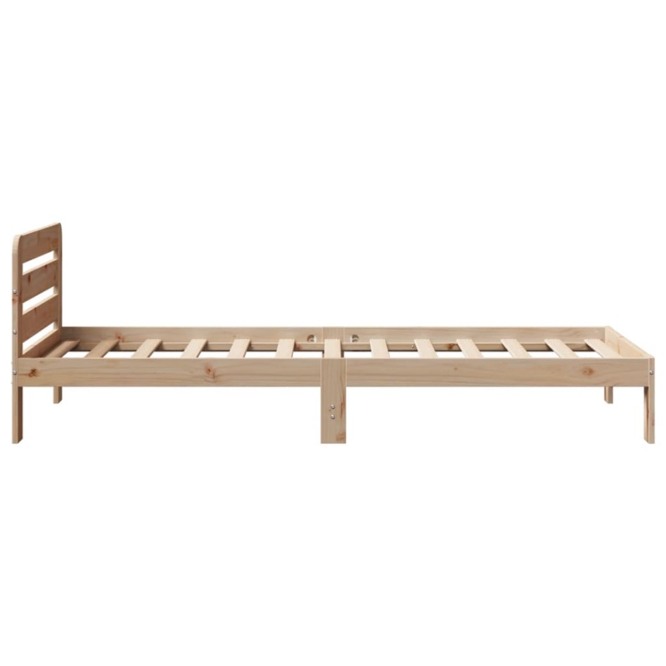 Estructura de cama sin colchón madera maciza pino 75x190