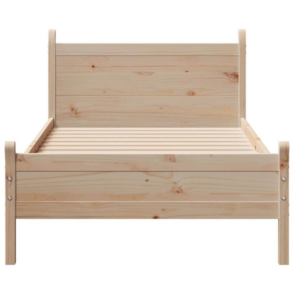 Estructura de cama sin colchón madera maciza pino 75x190