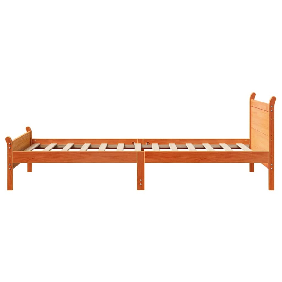 Estructura de cama sin colchón madera maciza marrón 75x190