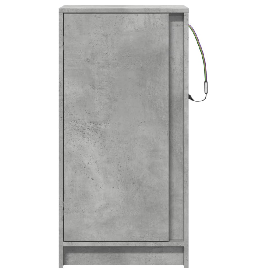 Aparador con LED madera ingeniería gris hormigón 42,5x34x85