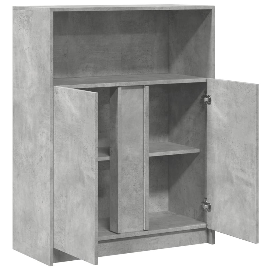 Aparador con LED madera ingeniería gris hormigón 77x34x100