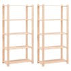 Estantería 5 niveles 2 unidades madera pino maciza 250 kg