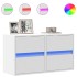 Muebles de TV de pared con luces LED 2 uds blanco 41x31x45