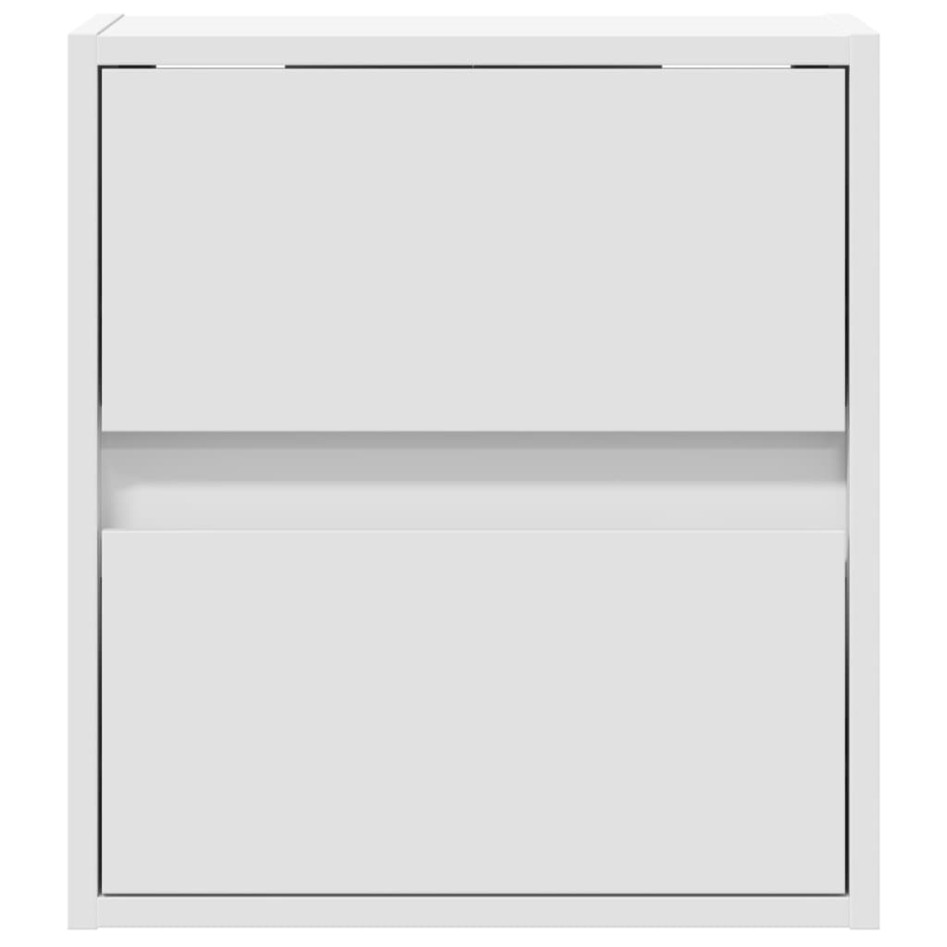 Muebles de TV de pared con luces LED 2 uds blanco 41x31x45