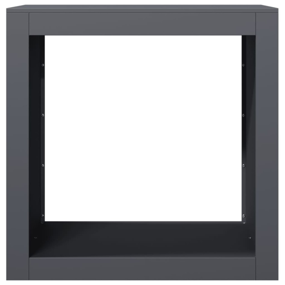 Leñero de acero gris antracita 60x40x60