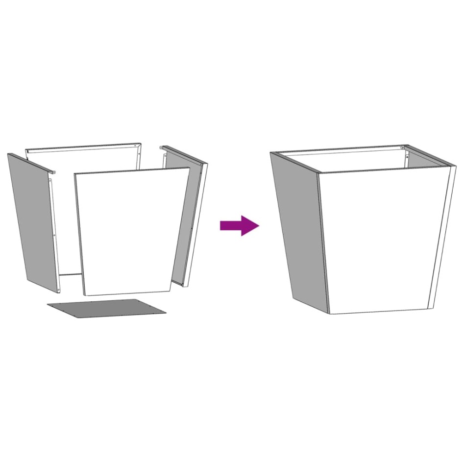 Jardineras 2 unidades acero negro 40x40x40