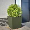 Jardinera de acero verde oliva 50x50x50 cm