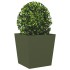 Jardinera de acero verde oliva 50x50x50