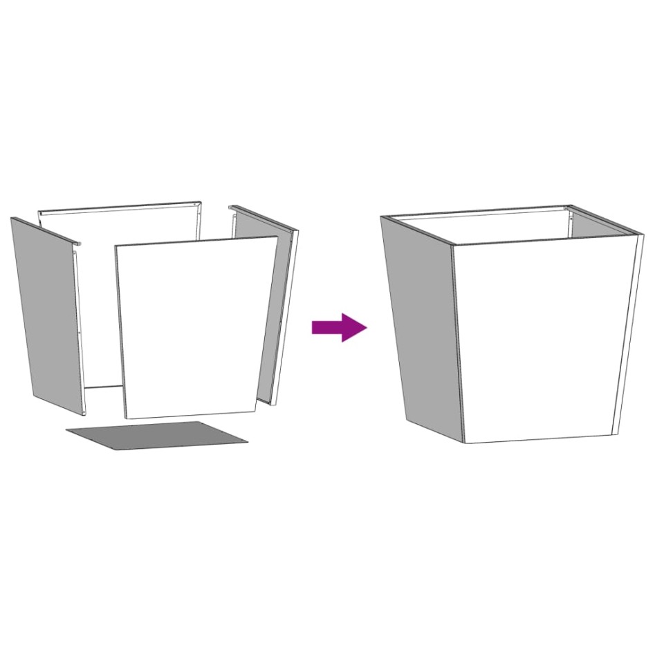 Jardinera de acero verde oliva 50x50x50