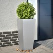 Jardineras 2 uds acero inoxidable 35x35x75 cm