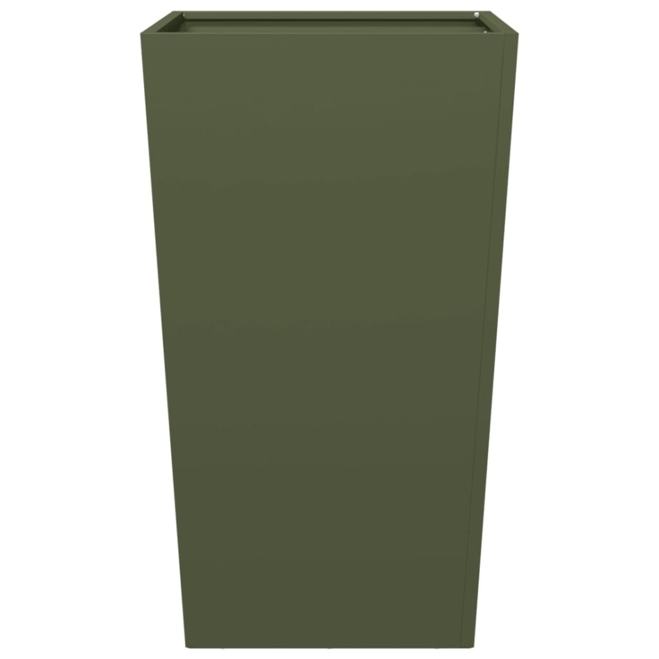 Jardinera de acero verde oliva 45x45x75