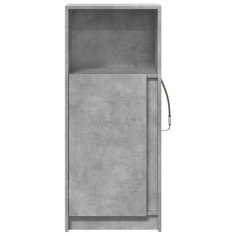 Aparador con LED madera ingeniería gris hormigón 42,5x34x100
