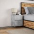 Mesita de noche de pared con luces LED gris